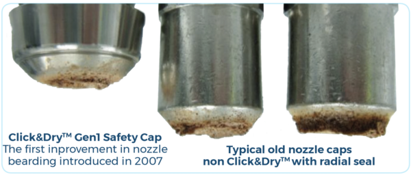 Comparison Click&Dry Low Bearding Caps VS Old Radial Caps